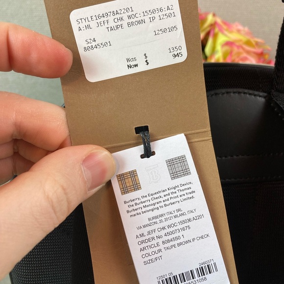 NWT Burberry Taupe Brown IP Check Jeff Men’s Canvas Backpack - $1350 Retail - Picture 9 of 9